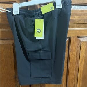 all in motion Black Athletic Cargo Shorts with Elastic Waist Boys Sz. 14/XL New